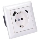 Jung SCHUKO USB-Steckdose Typ AC Komplett-Set Serie AS: 2x Steckdose A152015CAWW und 2x 1-fach Rahmen AS581WW Alpinweiß