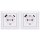 Jung SCHUKO USB-Steckdose Typ AC Komplett-Set Serie AS: 2x Steckdose A152015CAWW und 2x 1-fach Rahmen AS581WW Alpinweiß
