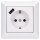 Jung SCHUKO USB-Steckdose Typ A Komplett-Set Serie AS: Steckdose A152018AWW und 1-fach Rahmen AS581WW Alpinweiß