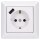 Jung SCHUKO USB-Steckdose Typ A Komplett-Set Serie AS: 2x Steckdose A152018AWW und 2x 1-fach Rahmen AS581WW Alpinweiß