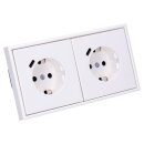 Jung SCHUKO USB-Steckdose Typ C Komplett-Set Serie LS: 2x Steckdose LS152018CWW und 2-fach Rahmen LS982WW Alpinweiß