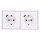 Jung SCHUKO USB-Steckdose Typ C Komplett-Set Serie LS: 2x Steckdose LS152018CWW und 2-fach Rahmen LS982WW Alpinweiß