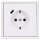 Jung SCHUKO USB-Steckdose Typ C Komplett-Set Serie LS: 2x Steckdose LS152018CWW und 2x 1-fach Rahmen LS981WW Alpinweiß