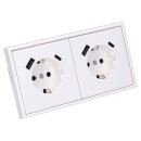 Jung SCHUKO USB-Steckdose Typ AC Komplett-Set Serie LS: 2x Steckdose LS152015CAWW und 2-fach Rahmen LS982WW Alpinweiß