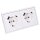 Jung SCHUKO USB-Steckdose Typ AC Komplett-Set Serie LS: 2x Steckdose LS152015CAWW und 2-fach Rahmen LS982WW Alpinweiß