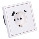 Jung SCHUKO USB-Steckdose Typ AC Komplett-Set Serie LS: 2x Steckdose LS152015CAWW und 2x 1-fach Rahmen LS981WW Alpinweiß