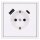 Jung SCHUKO USB-Steckdose Typ AC Komplett-Set Serie LS: 2x Steckdose LS152015CAWW und 2x 1-fach Rahmen LS981WW Alpinweiß