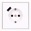 Jung SCHUKO USB-Steckdose Typ A Komplett-Set Serie LS: Steckdose LS152018AWW und 1-fach Rahmen LS981WW Alpinweiß
