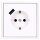Jung SCHUKO USB-Steckdose Typ A Komplett-Set Serie LS: Steckdose LS152018AWW und 1-fach Rahmen LS981WW Alpinweiß