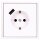 Jung SCHUKO USB-Steckdose Typ A Komplett-Set Serie LS: 2x Steckdose LS152018AWW und 2x 1-fach Rahmen LS981WW Alpinweiß