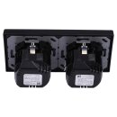 Jung SCHUKO USB-Steckdose Typ C Komplett-Set Serie LS: 2x Steckdose LS152018CSW und 2-fach Rahmen LS982SW Schwarz