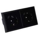Jung SCHUKO USB-Steckdose Typ C Komplett-Set Serie LS: 2x Steckdose LS152018CSW und 2-fach Rahmen LS982SW Schwarz