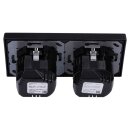Jung SCHUKO USB-Steckdose Typ AC Komplett-Set Serie LS: 2x Steckdose LS152015CASW und 2-fach Rahmen LS982SW Schwarz