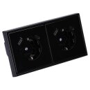 Jung SCHUKO USB-Steckdose Typ AC Komplett-Set Serie LS: 2x Steckdose LS152015CASW und 2-fach Rahmen LS982SW Schwarz