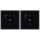Jung SCHUKO USB-Steckdose Typ AC Komplett-Set Serie LS: 2x Steckdose LS152015CASW und 2x 1-fach Rahmen LS981SW Schwarz