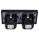Jung SCHUKO USB-Steckdose Typ A Komplett-Set Serie LS: 2x Steckdose LS152018ASW und 2-fach Rahmen LS982SW Schwarz