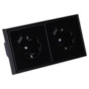 Jung SCHUKO USB-Steckdose Typ A Komplett-Set Serie LS: 2x Steckdose LS152018ASW und 2-fach Rahmen LS982SW Schwarz