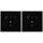 Jung SCHUKO USB-Steckdose Typ AC Komplett-Set Serie A: 2x Steckdose A152015CASW und 2x 1-fach Rahmen A5581BFSW Schwarz