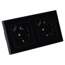 Jung SCHUKO USB-Steckdose Typ A Komplett-Set Serie A: 2x Steckdose A152018ASW und 2-fach Rahmen A5582BFSW Schwarz