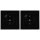 Jung SCHUKO USB-Steckdose Typ A Komplett-Set Serie A: 2x Steckdose A152018ASW und 2x 1-fach Rahmen A5581BFSW Schwarz