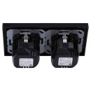Jung SCHUKO USB-Steckdose Typ C Komplett-Set Serie A: 2x Steckdose A152018CSW und 2-fach Rahmen A5582BFSW Schwarz