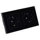 Jung SCHUKO USB-Steckdose Typ C Komplett-Set Serie A: 2x Steckdose A152018CSW und 2-fach Rahmen A5582BFSW Schwarz