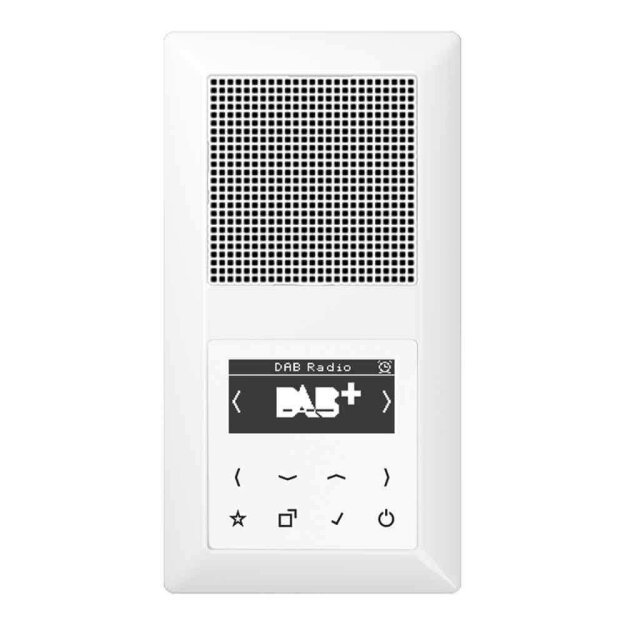 Jung Smart Radio DAB Komplett-Set Weiß Serie AS DABA1WW mit Lautsprecher und 2-fach Rahmen AS582WW