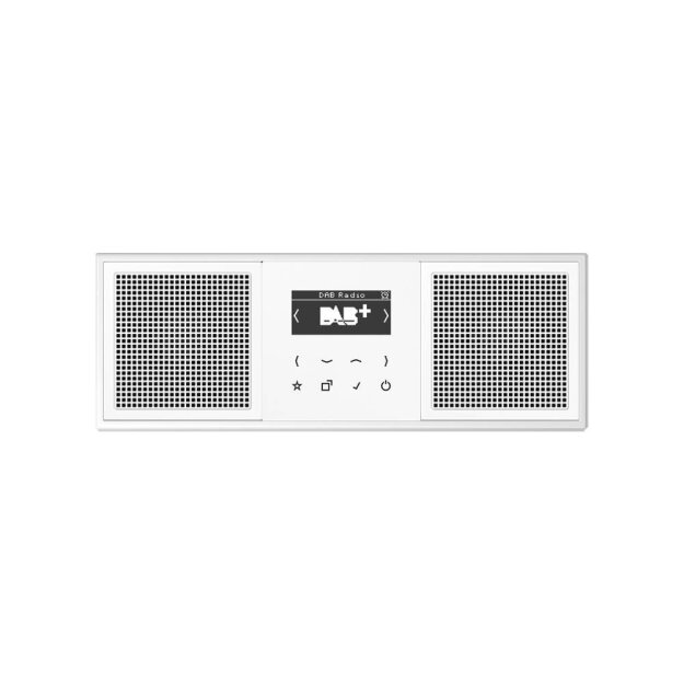Jung Smart Radio DAB Komplett-Set Weiß Serie LS DABLS2WW mit 2 Lautsprechern und 3-fach Rahmen LS983WW