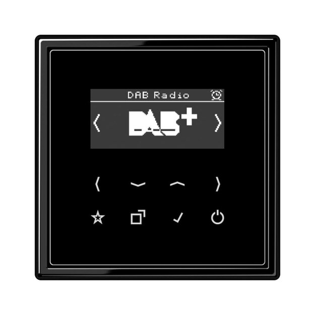 Jung Smart Radio DAB Komplett-Set Schwarz Serie LS DABLSSW mit 1-fach Rahmen LS981SW