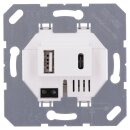Jung USB-Ladegerät Komplett-Set Weiß Serie AS USB15CAWW mit Abdeckung A1569USBWW und 1-fach Rahmen AS581WW