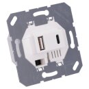 Jung USB-Ladegerät Komplett-Set Weiß Serie AS USB15CAWW mit Abdeckung A1569USBWW und 1-fach Rahmen AS581WW