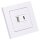 Jung USB-Ladegerät Komplett-Set Weiß Serie A USB15CAWW mit Abdeckung A1569USBWW und 1-fach Rahmen A5581BFWW