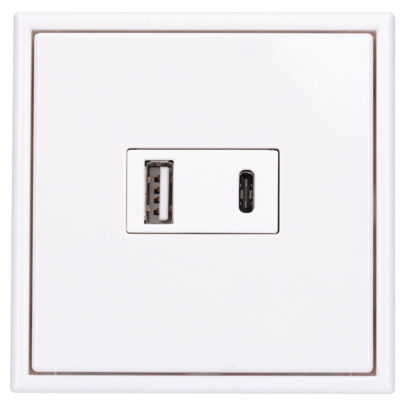 BTicino Living Now Abdeckung Für USB-Ladegerät, 1 M, Weiß – Schickes Design Für Moderne Steckdosen