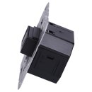Jung USB-Ladegerät Komplett-Set Schwarz Serie LS USB15CASW mit Abdeckung LS1969USBSW und 1-fach Rahmen LS981SW