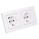 Jung SCHUKO USB-Steckdose Typ C Komplett-Set Serie A: 1x USB-Steckdose A152018CWW und 1x Steckdose A1520KIWW und 2-fach Rahmen A5582BFWW Alpinweiß