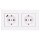 Jung SCHUKO USB-Steckdose Typ C Komplett-Set Serie A: 1x USB-Steckdose A152018CWW und 1x Steckdose A1520KIWW und 2-fach Rahmen A5582BFWW Alpinweiß