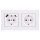 Jung SCHUKO USB-Steckdose Typ AC Komplett-Set Serie A: 1x USB-Steckdose A152015CAWW und 1x Steckdose A1520KIWW und 2-fach Rahmen A5582BFWW Alpinweiß