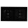 Jung SCHUKO USB-Steckdose Typ AC Komplett-Set Serie A: 1x USB-Steckdose A152015CASW und 1x Steckdose A1520KISW und 2-fach Rahmen A5582BFSW Schwarz