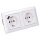 Jung SCHUKO USB-Steckdose Typ A Komplett-Set Serie AS: 1x USB-Steckdose A152018AWW und 1x Steckdose A1520KIWW und 2-fach Rahmen AS582WW Alpinweiß