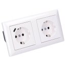 Jung SCHUKO USB-Steckdose Typ C Komplett-Set Serie AS: 1x USB-Steckdose A152018CWW und 1x Steckdose A1520KIWW und 2-fach Rahmen AS582WW Alpinweiß