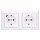 Jung SCHUKO USB-Steckdose Typ C Komplett-Set Serie AS: 1x USB-Steckdose A152018CWW und 1x Steckdose A1520KIWW und 2-fach Rahmen AS582WW Alpinweiß