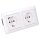 Jung SCHUKO USB-Steckdose Typ C Komplett-Set Serie AS: 1x USB-Steckdose A152018CWW und 1x Steckdose A1520KIWW und 2-fach Rahmen AS582WW Alpinweiß