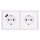 Jung SCHUKO USB-Steckdose Typ A Komplett-Set Serie LS: 1x USB-Steckdose LS152018AWW und 1x Steckdose LS1520KIWW und 2-fach Rahmen LS982WW Alpinweiß