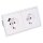 Jung SCHUKO USB-Steckdose Typ A Komplett-Set Serie LS: 1x USB-Steckdose LS152018AWW und 1x Steckdose LS1520KIWW und 2-fach Rahmen LS982WW Alpinweiß