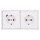 Jung SCHUKO USB-Steckdose Typ C Komplett-Set Serie LS: 1x USB-Steckdose LS152018CWW und 1x Steckdose LS1520KIWW und 2-fach Rahmen LS982WW Alpinweiß