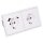 Jung SCHUKO USB-Steckdose Typ AC Komplett-Set Serie LS: 1x USB-Steckdose LS152015CAWW und 1x Steckdose LS1520KIWW und 2-fach Rahmen LS982WW Alpinweiß