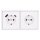 Jung SCHUKO USB-Steckdose Typ AC Komplett-Set Serie LS: 1x USB-Steckdose LS152015CAWW und 1x Steckdose LS1520KIWW und 2-fach Rahmen LS982WW Alpinweiß