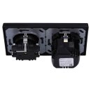 Jung SCHUKO USB-Steckdose Typ A Komplett-Set Serie LS: 1x USB-Steckdose LS152018ASW und 1x Steckdose LS1520KISW und 2-fach Rahmen LS982SW Schwarz
