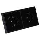 Jung SCHUKO USB-Steckdose Typ A Komplett-Set Serie LS: 1x USB-Steckdose LS152018ASW und 1x Steckdose LS1520KISW und 2-fach Rahmen LS982SW Schwarz