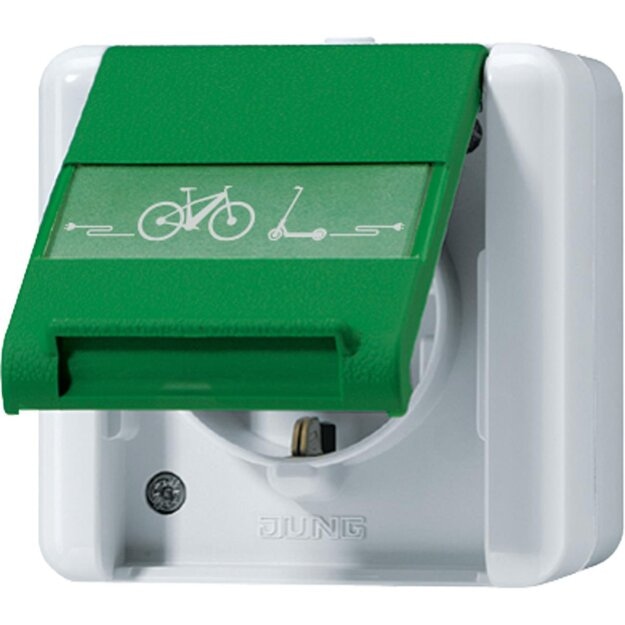 Jung 820GNNAWEB SCHUKO Aufputz Steckdose mit Klappdeckel E-Bike